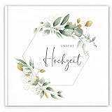 Marvelights Gästebuch Hochzeit, Hochzeitsbuch, Blanko Hochzeitsgästebuch, 21x21cm, 120 Seiten, Hochzeitsgästebuch/Hochzeitsalbum/Hochzeitsbuch/Hochzeitsgeschenk, Hardcover, Stabile Fadenbindung